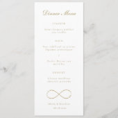 Infinity Love Monogram Gold White Weddenrennen Menu (Voorkant)