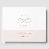 Infinity Love Monogram White Blush Elegant Wedding Gastenboek (Voorkant)