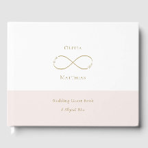 Infinity Love Monogram White Blush Elegant Wedding