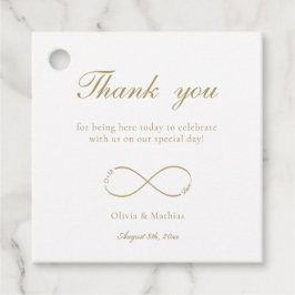 Infinity Love Monogram Wit Dank je bruiloft Bedankjes Labels