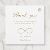 Infinity Love Monogram Wit Dank je bruiloft Bedankjes Labels (Achterkant)