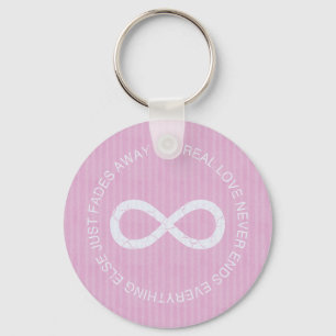 Infinity Love Pink Stripe Sleutelhanger