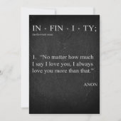 INFINITY Love you more Dictionary Definition CARD Kaart (Voorkant)