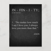 INFINITY Love you more Dictionary Definition KAART (Voorkant)