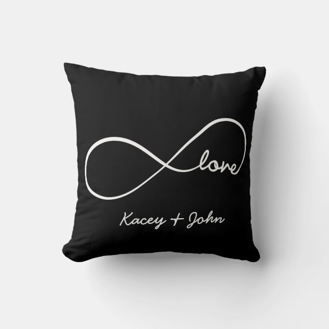 Infinity Love - zwart-wit Kussen (Voorkant)