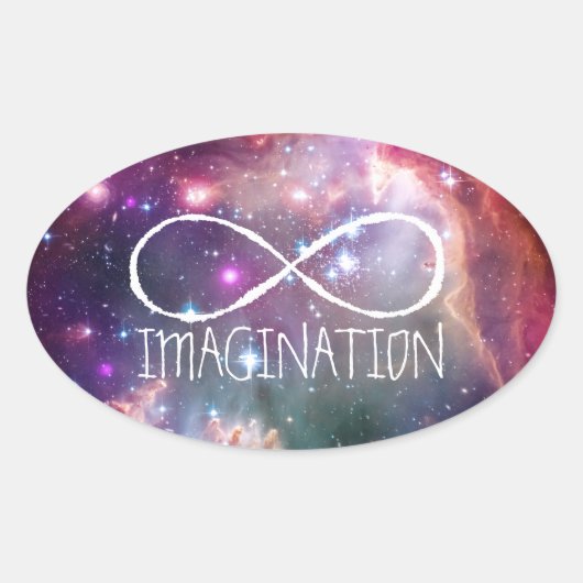 Infinity lus en galaxy ruimte hipster achtergrond ovale sticker (Voorkant)