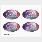 Infinity lus en galaxy ruimte hipster achtergrond ovale sticker (Vel)