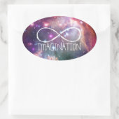 Infinity lus en galaxy ruimte hipster achtergrond ovale sticker (Tas)