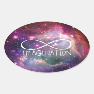 Infinity lus en galaxy ruimte hipster achtergrond ovale sticker