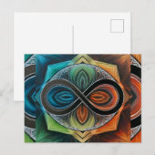Infinity Mandala African Tribal Mask Abstract Briefkaart (Voorkant / Achterkant)