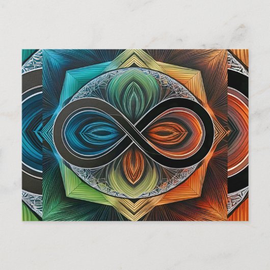Infinity Mandala African Tribal Mask Abstract Briefkaart (Voorkant)