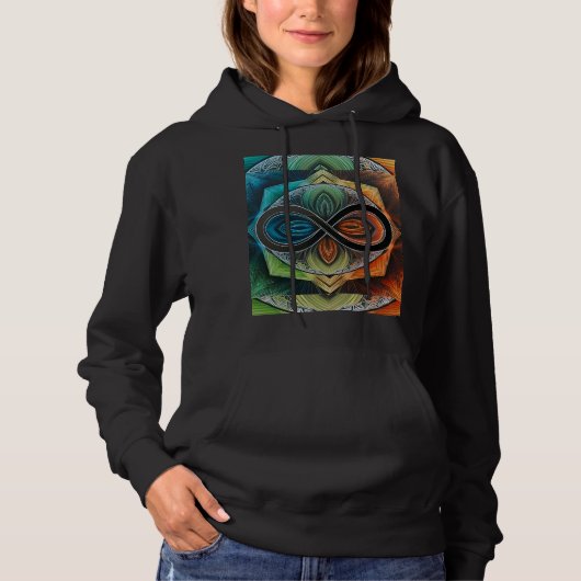 Infinity Mandala African Tribal Mask Abstract Hoodie (Voorkant)