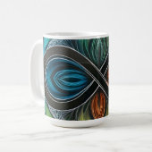 Infinity Mandala African Tribal Mask Abstract Koffiemok (Voorkant links)