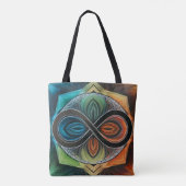 Infinity Mandala African Tribal Mask Abstract Tote Bag (Achterkant)