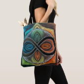 Infinity Mandala African Tribal Mask Abstract Tote Bag (Dichtbij)