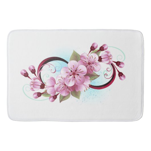 Infinity met Sakura Blossom Flowers Badmat (Voorkant)
