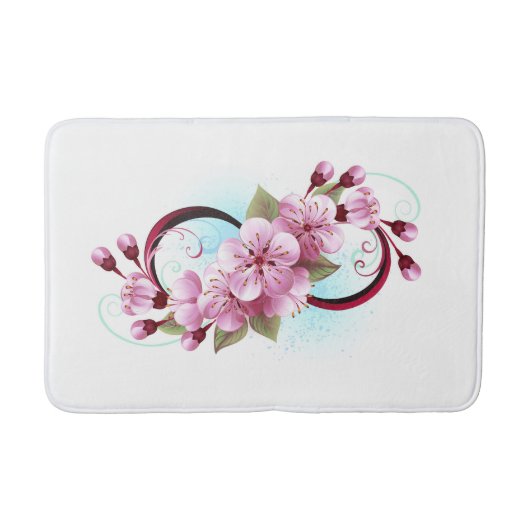 Infinity met Sakura Blossom Flowers Badmat (Voorkant)
