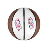 Infinity met Sakura Blossom Flowers Basketbal (Verticaal)