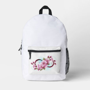 Infinity met Sakura Blossom Flowers Bedrukte Rugzak