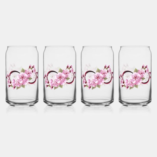 Infinity met Sakura Blossom Flowers Blikvorm Glas (Voorkant)