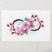 Infinity met Sakura Blossom Flowers Briefpapier (Voorkant)