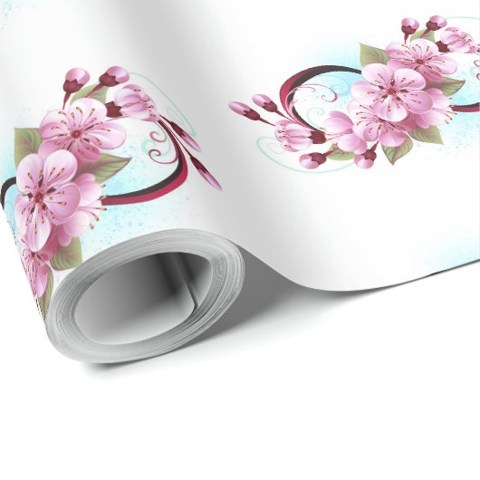 Infinity met Sakura Blossom Flowers Cadeaupapier (Rol Hoek)