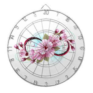 Infinity met Sakura Blossom Flowers Dartbord