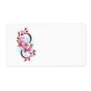 Infinity met Sakura Blossom Flowers Etiket