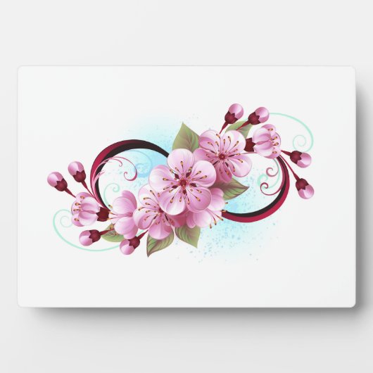Infinity met Sakura Blossom Flowers Fotoplaat (voorkant)