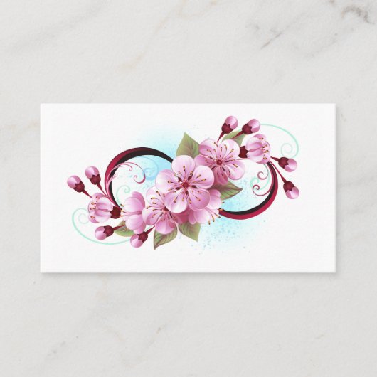 Infinity met Sakura Blossom Flowers Klantenkaartje (Voorkant)