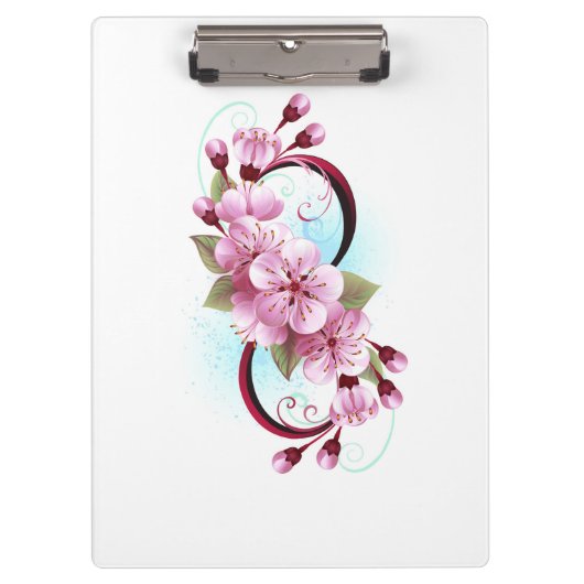 Infinity met Sakura Blossom Flowers Klembord (Voorkant)
