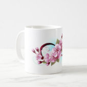Infinity met Sakura Blossom Flowers Koffiemok (Voorkant links)