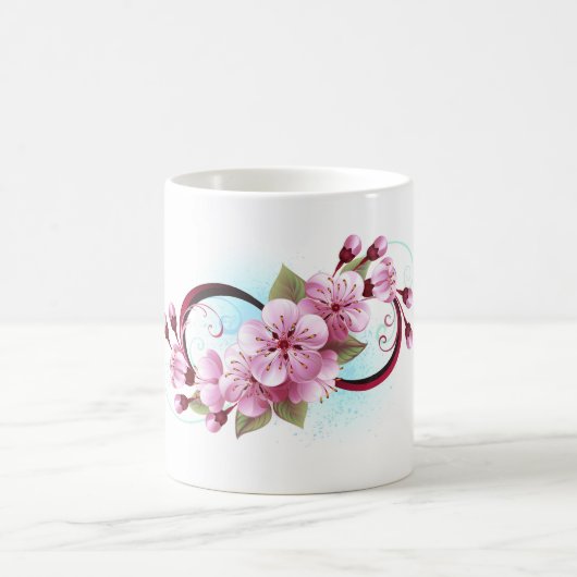 Infinity met Sakura Blossom Flowers Koffiemok (Center)