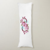 Infinity met Sakura Blossom Flowers Lichaamskussen (Voorkant Verticaal)