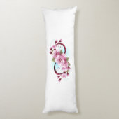 Infinity met Sakura Blossom Flowers Lichaamskussen (Achterkant (Verticaal))