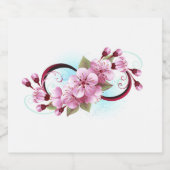 Infinity met Sakura Blossom Flowers Likeurfles Etiket (Enkel label)