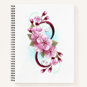 Infinity met Sakura Blossom Flowers Notitieboek