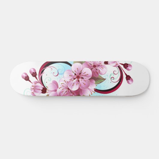 Infinity met Sakura Blossom Flowers Persoonlijk Skateboard (Horizontaal)