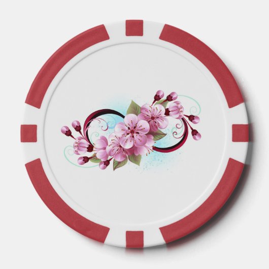 Infinity met Sakura Blossom Flowers Poker Chips (Voorkant)