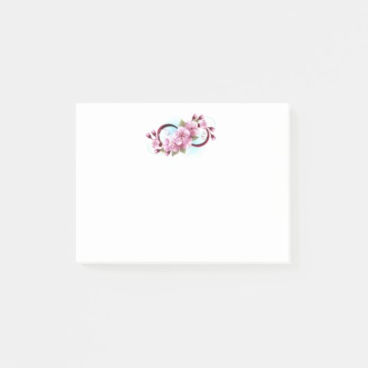 Infinity met Sakura Blossom Flowers Post-it® Notes (Voorkant)