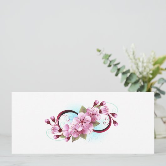 Infinity met Sakura Blossom Flowers Programmakaart (Staand voorkant)