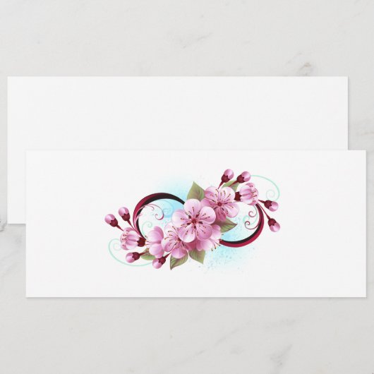 Infinity met Sakura Blossom Flowers Programmakaart (Voorkant / Achterkant)