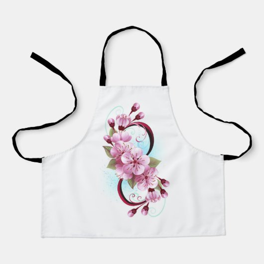 Infinity met Sakura Blossom Flowers Schort (Voorkant)