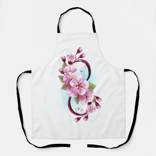 Infinity met Sakura Blossom Flowers Schort (Voorkant)