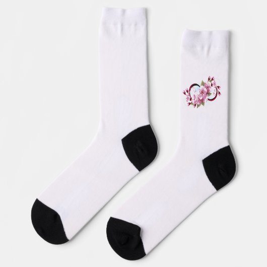 Infinity met Sakura Blossom Flowers Sokken (Links)