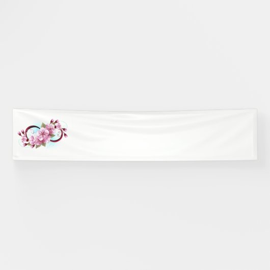 Infinity met Sakura Blossom Flowers Spandoek (Horizontaal)