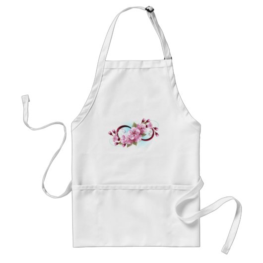 Infinity met Sakura Blossom Flowers Standaard Schort (Voorkant)