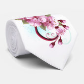 Infinity met Sakura Blossom Flowers Stropdas (Opgerold)