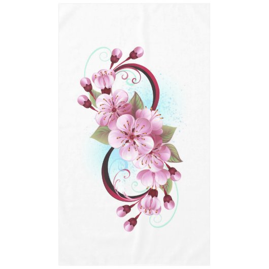 Infinity met Sakura Blossom Flowers Tafelkleed (Voorkant)