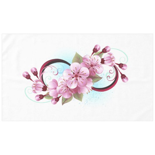 Infinity met Sakura Blossom Flowers Tafelkleed (Voorkant (Horizontaal))